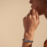 Icon Chevron Silver 12mm Chain Bracelet with Pusher Clasp, Size UM