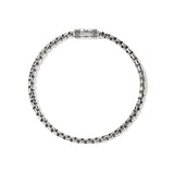 Chains Box Silver 3.7mm Box Chain Bracelet with Pusher Clasp, Size UL
