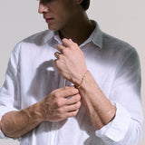 Love Knot 14K Gold 3.6mm Chain Double Row Bracelet with Lobster Clasp, Size UM