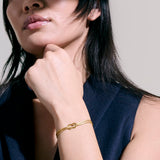 Love Knot 14K Gold 3.6mm Chain Double Row Bracelet with Lobster Clasp, Size UM