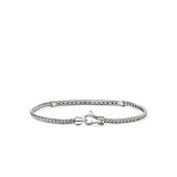 JH Essentials Silver Diamond Pave (0.68ct) 2.5mm Bracelet with Lobster Clasp, Size UM