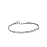 JH Essentials Silver Diamond Pave (0.68ct) 2.5mm Bracelet with Lobster Clasp, Size UM