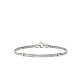 JH Essentials Silver Diamond Pave (0.68ct) 2.5mm Bracelet with Lobster Clasp, Size UM