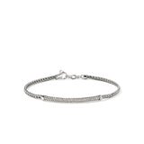 JH Essentials Silver Diamond Pave (0.68ct) 2.5mm Bracelet with Lobster Clasp, Size UM