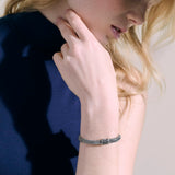 Icon 18K Gold & Silver 7mm Chain Reversible Bracelet with Reticulated Pusher Clasp, Size UM BG