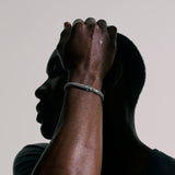 Icon 18K Gold & Silver 7mm Chain Reversible Bracelet with Reticulated Pusher Clasp, Size UM BG