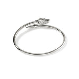 Naga Silver Slim Cuff with Blue Sapphire Eyes, Size M