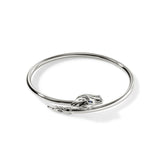 Naga Silver Slim Cuff with Blue Sapphire Eyes, Size M