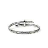 Spear Silver Bypass 5.5mm Flex Cuff with Blue Sapphire, Size M