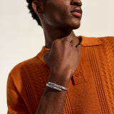 Spear Silver Bypass 5.5mm Flex Cuff with Blue Sapphire, Size M