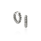Dot Silver Hoop Earrings (15mm)