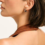 Dot Silver Hoop Earrings (15mm)