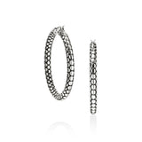 Dot Silver Hoop Earrings (37mm)