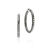 Dot Silver Hoop Earrings (37mm)