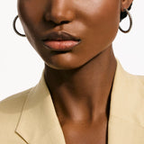 Dot Silver Hoop Earrings (37mm)