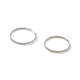 Essentials Silver Hoop Earrings with Full Closure (50mm)