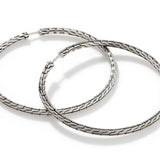 Essentials Silver Hoop Earrings with Full Closure (50mm)