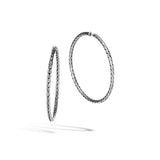 Essentials Silver Hoop Earrings with Full Closure (50mm)