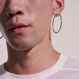 Essentials Silver Hoop Earrings with Full Closure (50mm)