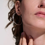 Essentials Silver Hoop Earrings with Full Closure (50mm)