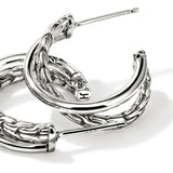 JH Essentials Silver Crossover Earrings (Length 20.5mm)