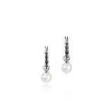 JH Essentials Silver Hoop Earrings with 8-8.5mm Cultured Fresh Water Pearl (16mm)