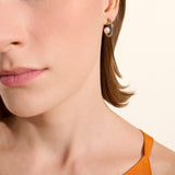 JH Essentials Silver Hoop Earrings with 6.5-7mm Cultured Fresh Water Pearl (Length 20mm)