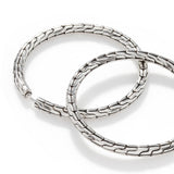 Essentials Silver Hoop Earrings with Full Closure (37mm)