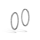 Essentials Silver Hoop Earrings with Full Closure (37mm)