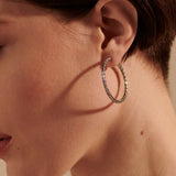 Essentials Silver Hoop Earrings with Full Closure (37mm)