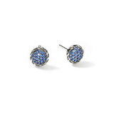 JH Essentials Silver 7mm Stud Earrings with Blue Sapphire