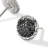 JH Essentials Silver 10mm Stud Earrings with Treated Black Sapphire