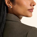 JH Essentials Silver 10mm Stud Earrings with Treated Black Sapphire