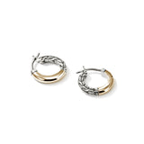 JH Essentials 14K Gold & Silver Hoop Earrings (14mm)