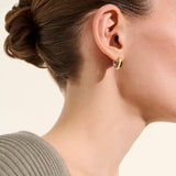 JH Essentials 14K Gold & Silver Hoop Earrings (14mm)