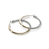 JH Essentials 14K Gold & Silver Hoop Earrings (34.5mm)