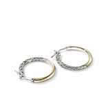 JH Essentials 14K Gold & Silver Hoop Earrings (22mm)
