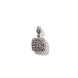 Essentials Silver Diamond Pave Medium Square Pendant (0.72ct)