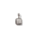 Essentials Silver Diamond Pave Medium Square Pendant (0.72ct)