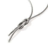 Love Knot Silver 1.8mm Chain Necklace, Size 16-18 Adjustable