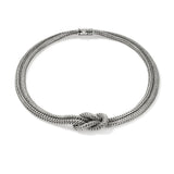 Love Knot Silver 10mm Extra Small Double Chain Necklace, Size 18