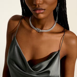 Love Knot Silver 10mm Extra Small Double Chain Necklace, Size 18