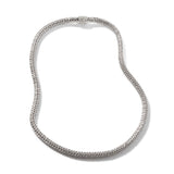 Icon Silver Diamond Pave Extra-Small Necklace (0.18ct), Size 20