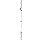 JH Essentials Silver Diamond Pave (0.71ct) 2.5mm Mini Chain Necklace, Size 16-18 Adjustable