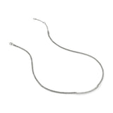 JH Essentials Silver Diamond Pave (0.71ct) 2.5mm Mini Chain Necklace, Size 16-18 Adjustable