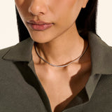 JH Essentials Silver Diamond Pave (0.71ct) 2.5mm Mini Chain Necklace, Size 16-18 Adjustable