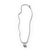 Essentials Silver Diamond Pave Square Pendant- on Chain Necklace with Diamond (0.21ct), Size 16 - 18 Adjustable