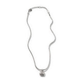 Essentials Silver Diamond Pave Square Pendant- on Chain Necklace with Diamond (0.21ct), Size 16 - 18 Adjustable