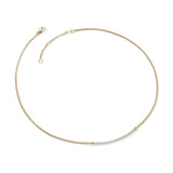 JH Essentials 14K Gold Diamond Pave (0.24ct) 1.8mm  Chain Necklace, Size 16-18 Adjustable