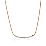 JH Essentials 14K Gold Diamond Pave (0.24ct) 1.8mm  Chain Necklace, Size 16-18 Adjustable